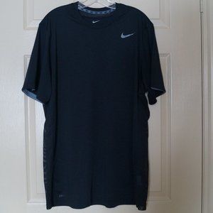 Dri-Fit Nike Running T-Shirt XL -Black/Grey Stripe
